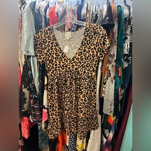 Blue Rain Cheetah Dress